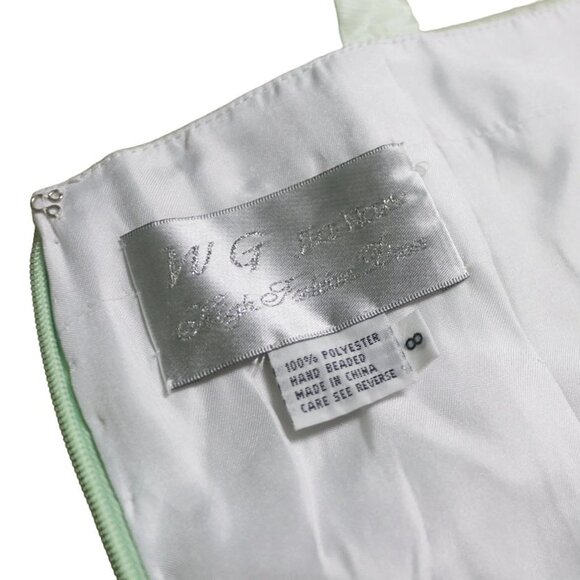 Vtg Dreamy Airbrush Landscape Print Gradient Mesh Overlay Ball Gown Prom Dress - Picture 7 of 9